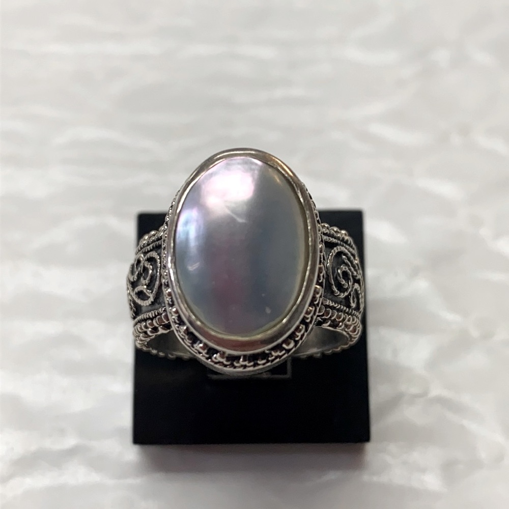 Sterling & Abalone Ornate Ring